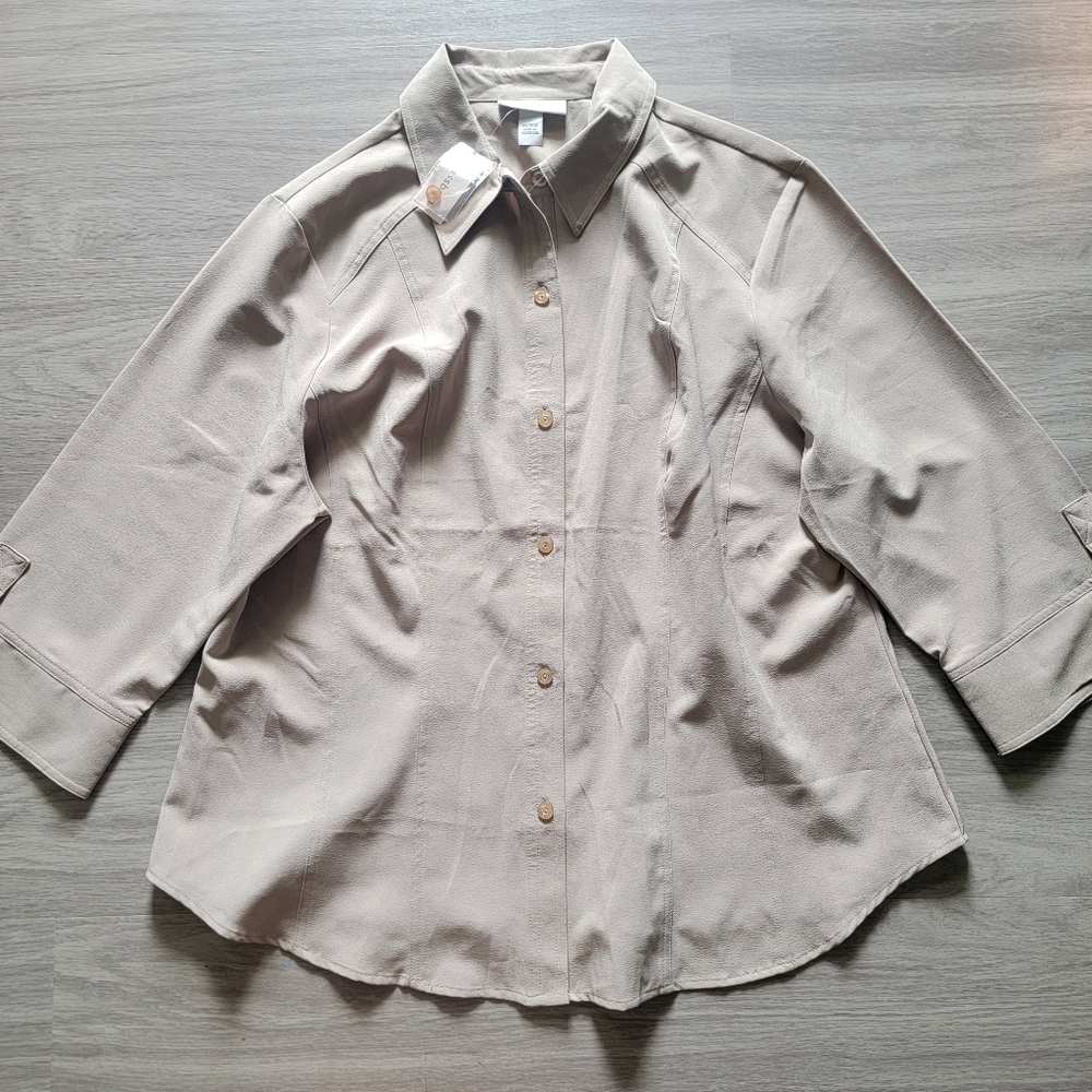 Elegant Beige Button-Up Shirt